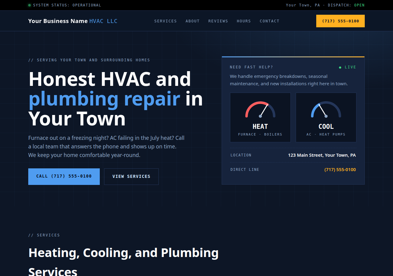 Sample HVAC website design