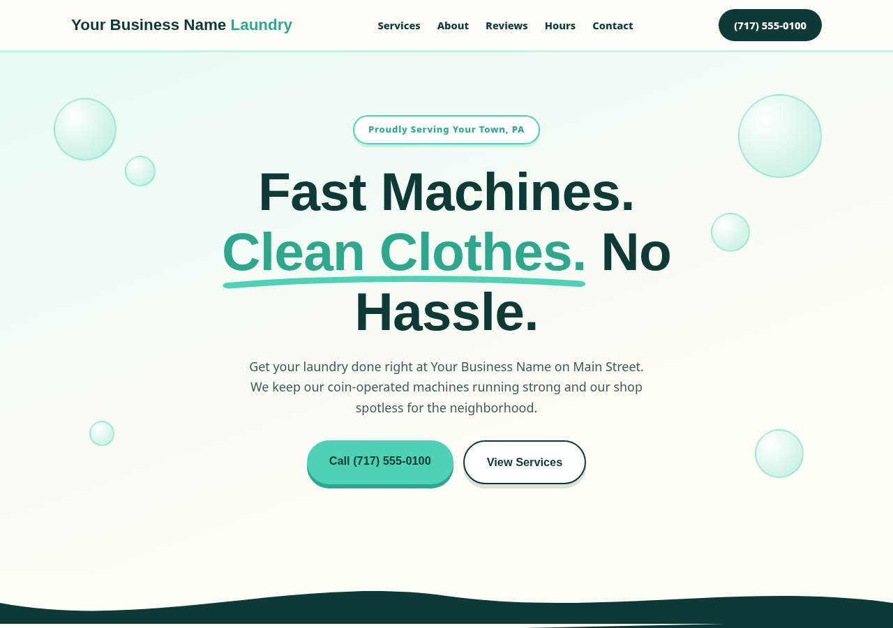 Sample laundromat website design