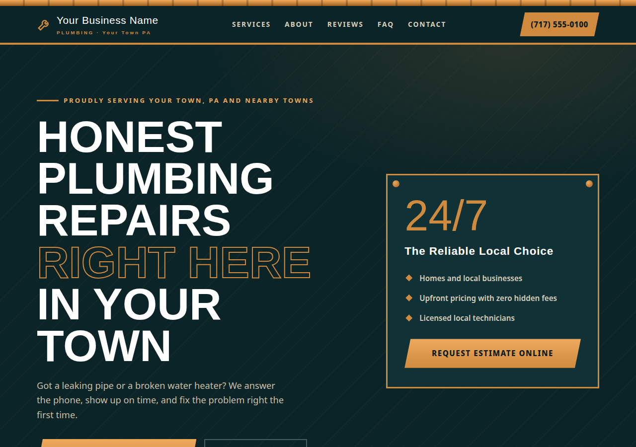 Sample plumbing website design